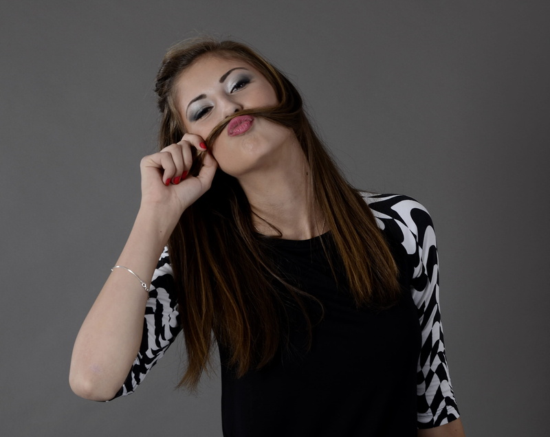 pretty, model, duck face, studio shot, person, casual, childish, photoshoot, holding, beautiful woman, glamour, girl, fashion, black dress, beautiful, wear