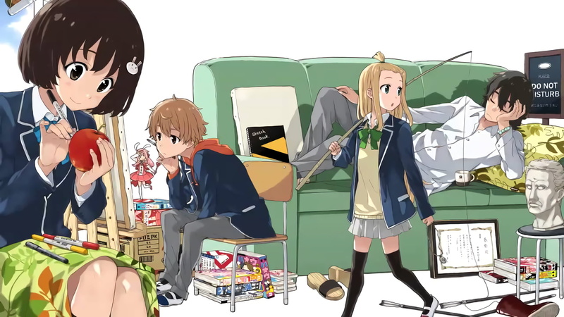 togetherness, clothing, costume, arts culture and entertainment, celebration, Anime, standing, Subaru Uchimaki, Kono Bijutsubu ni wa Mondai ga Aru!, holding