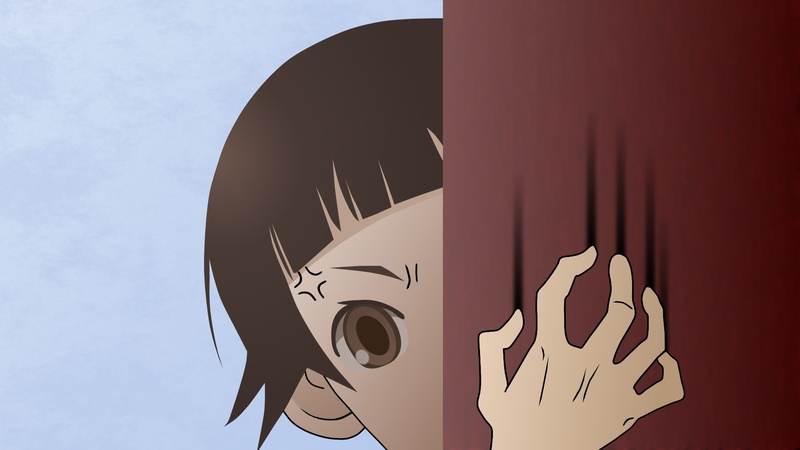 human representation, close-up, low angle view, character, wall - building feature, architecture, anime, listening, sky, technology, nature, brown, craft