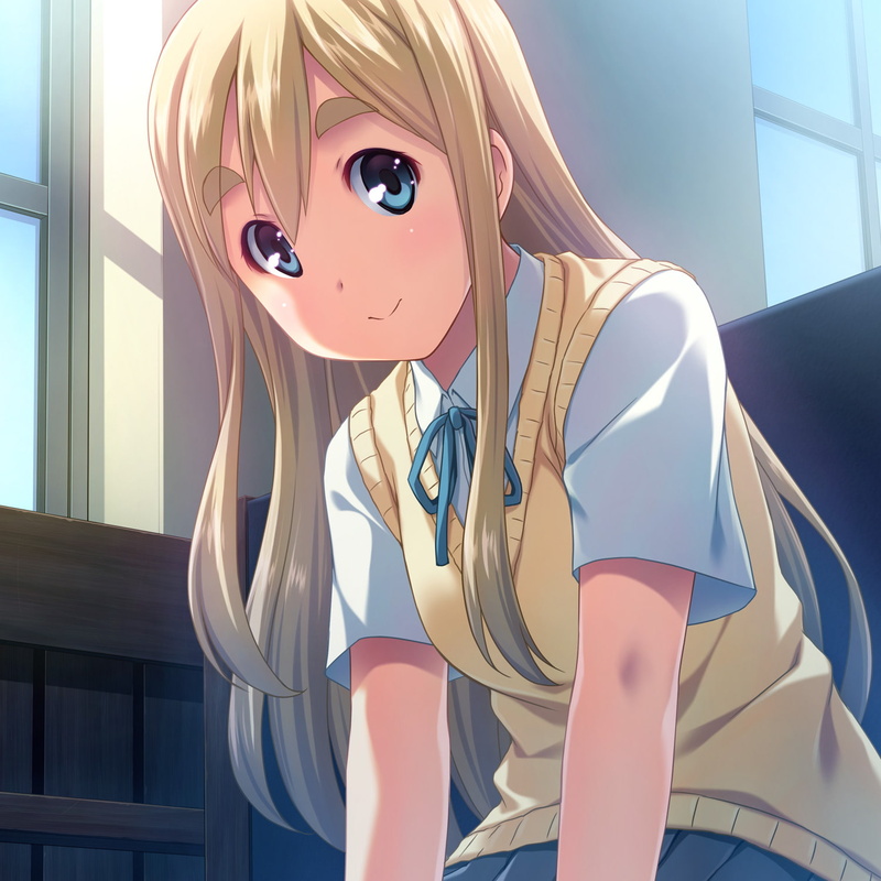 looking at camera, portrait, anime girls, hair, beautiful woman, hairstyle, one person, childhood, blond hair, lifestyles, K-ON!, young adult, adult, Kotobuki Tsumugi