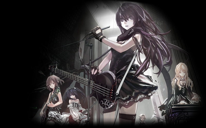 people, beautiful woman, young adult, 1080P, anime girls, black background, human representation, Nakano Azusa, indoors, illuminated, adult, music, Kotobuki Tsumugi
