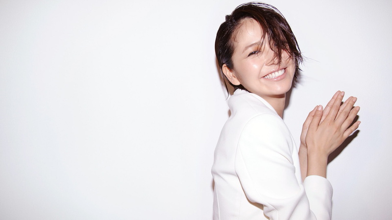 adult, brown hair, Asian, studio shot, waist up, women, portrait, hairstyle, smiling, child, indoors, white background, young adult, one person, happiness