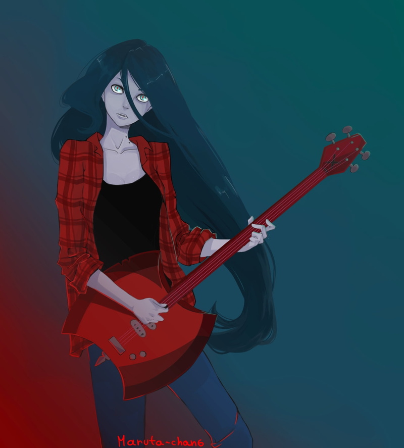 musical instrument, one person, young adult, cartoon, musician, guitar, performance, hairstyle, Adventure Time, arts culture and entertainment, indoors