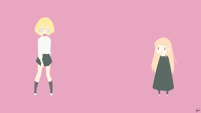 front view, Miyano, women, studio shot, anime, 1080P, clothing, copy space, art and craft, cut out, representation, people, colored background, Tanaka-kun wa Itsumo Kedaruge