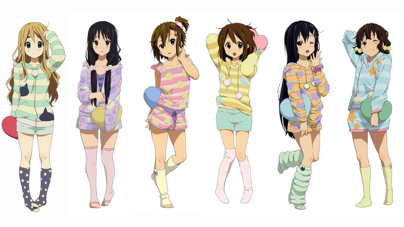 Hirasawa Yui, beautiful woman, Akiyama Mio, white background, portrait, multiple image, hairstyle, K-ON!, young women, Kotobuki Tsumugi, 1080P, women