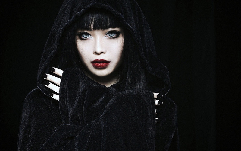 human face, fashion, hood - clothing, indoors, smart girl  1920x1200, young women, make-up, veil, beautiful woman, one person, beauty, 1080P, witch, hood