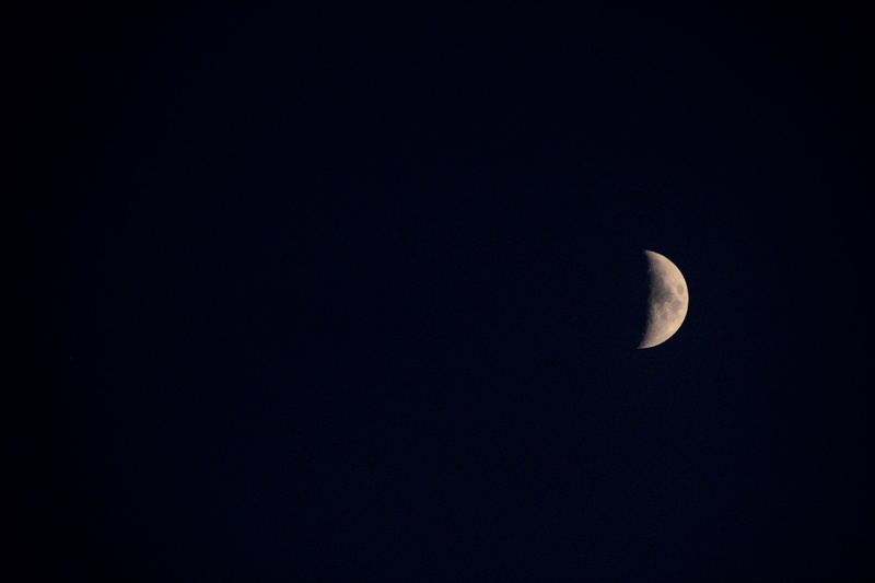 eclipse, half moon, nebula, space exploration, ocean, universe, tranquility, vehicle, sea, sky, copy space, astronomy, planetary moon, crescent, space