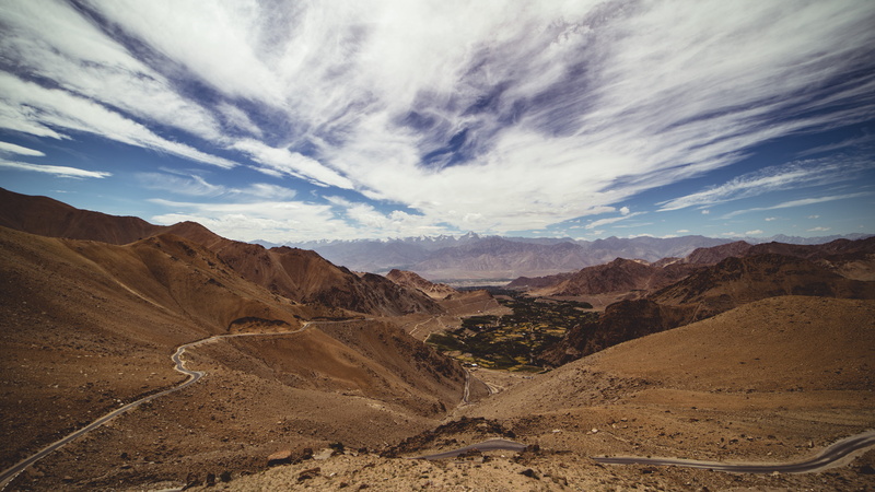 bike, ladakh, samyang, no people, physical geography, tranquility, landscape, aerial, mountain range, khardungla, himalayas, soil, city, idyllic, sand