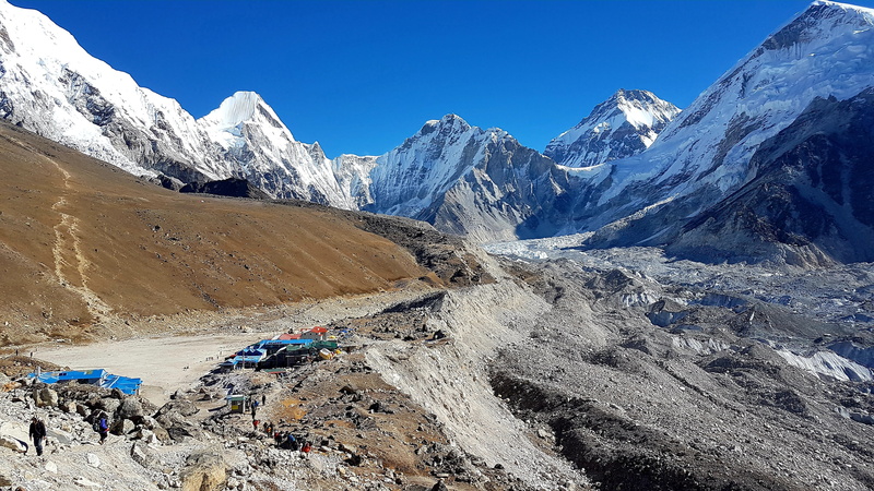everest, mountain, mountain peak, no people, land, winter, extreme terrain, landscape, tranquil scene, clear sky, base, beauty in nature, outdoors, cold temperature