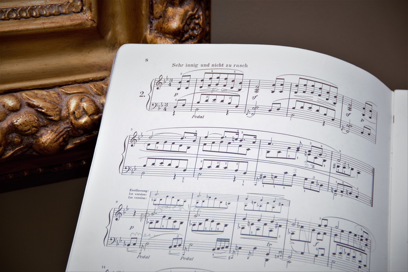 text, music, paper, musical instrument, high angle view, book, harmony, musician, musical, practice, close-up, communication, key, old fashioned, composer