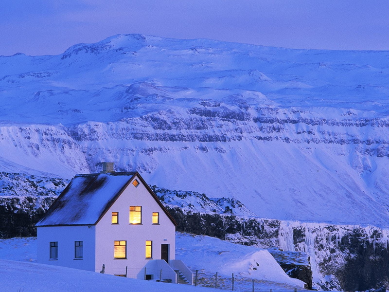 log cabin, scenics - nature, mountains, ski resort, windows, snow, environment, ice, light, architecture, season, rock - Object, vacations, building Exterior