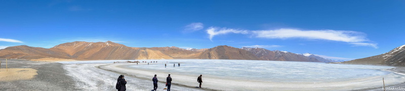 holiday, blue, 4K, pangong tso, travel destinations, snow, sky, mountain range, cloud - sky, day, panoramic, mountain peak, environment, mountain, leisure activity