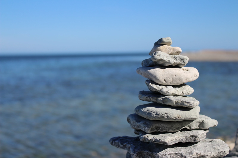tower, no people, stack, nature, day, solid, pebble, zen, stone - object, near, water, pyramid, beach, rock, land, gotland, sky, outdoors, stone, 5K, horizon