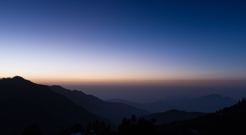 annapurna, horizon, tranquil scene, tranquility, scenics - nature, landscape, ghode pani, texture, blue hour, silhouette, outdoors, night, beauty in nature
