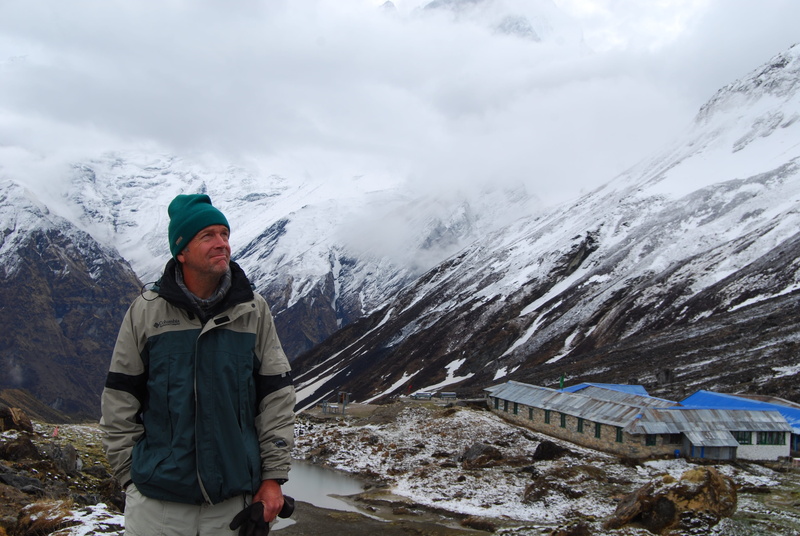 scenics - nature, warm clothing, snowcapped mountain, trekking, real people, nepal, non-urban scene, mountain, mountains, winter, snow, lifestyles, clothing