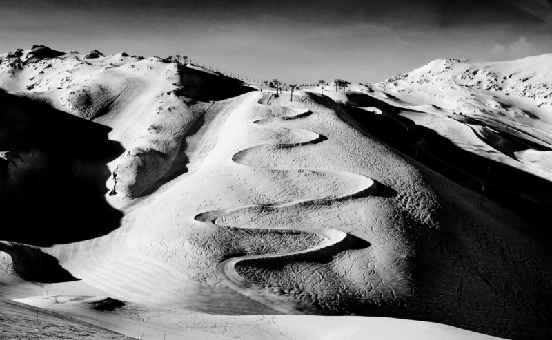 no people, bw, rock formation, les 2 alpes, France, sand, nature, Resort, art and craft, tranquility, 4K, les, physical geography, non-urban scene, Snow