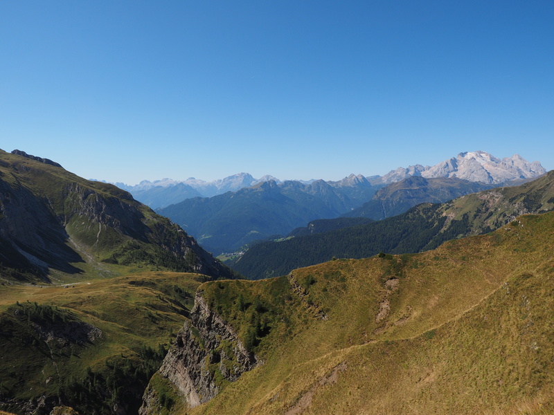 tranquil scene, italy, idyllic, foresight, grass, sky, distant view, remote, coniferous tree, viewpoint, marmolada, monte pezza, 4K, monte la banca, south tyrol