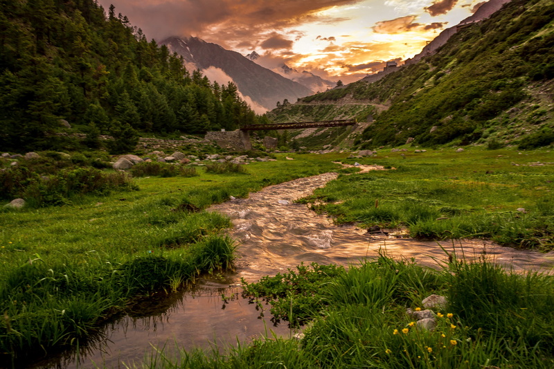 outdoors, asia, hills, moutains, sunsets, tranquil scene, growth, flowing water, 2K, stream - flowing water, nature, sky, cloud - sky, tranquility, love