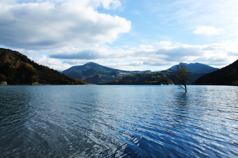 scenics - nature, remote, nature, day, lake, idyllic, tree, rippled, mountain, tranquility, no people, waterfront, lac de monteynard-avignonet, water, tranquil scene