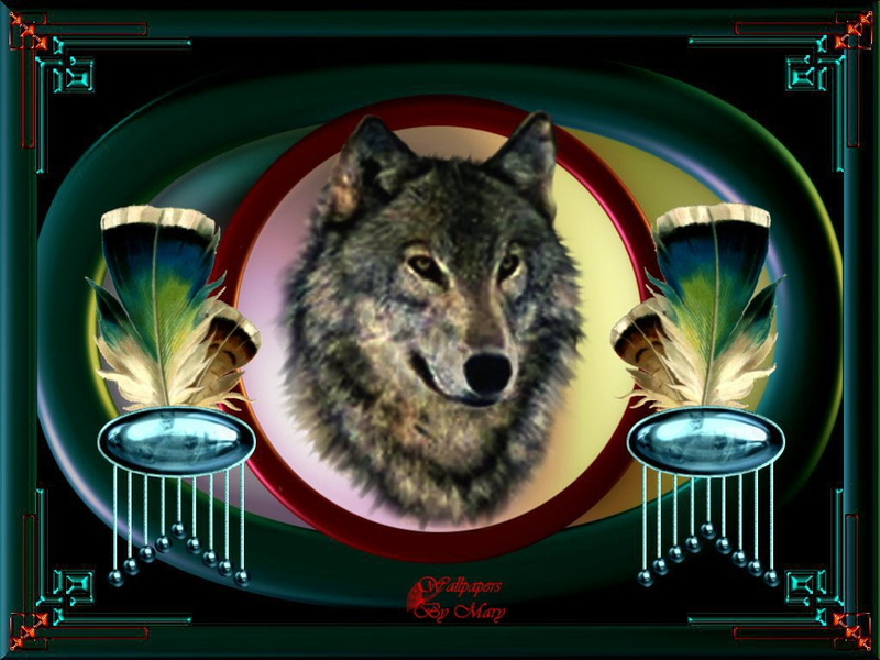 moutains, hd, lakes, water, Trees, art, dogs, smiling, 480P, wolf, animals