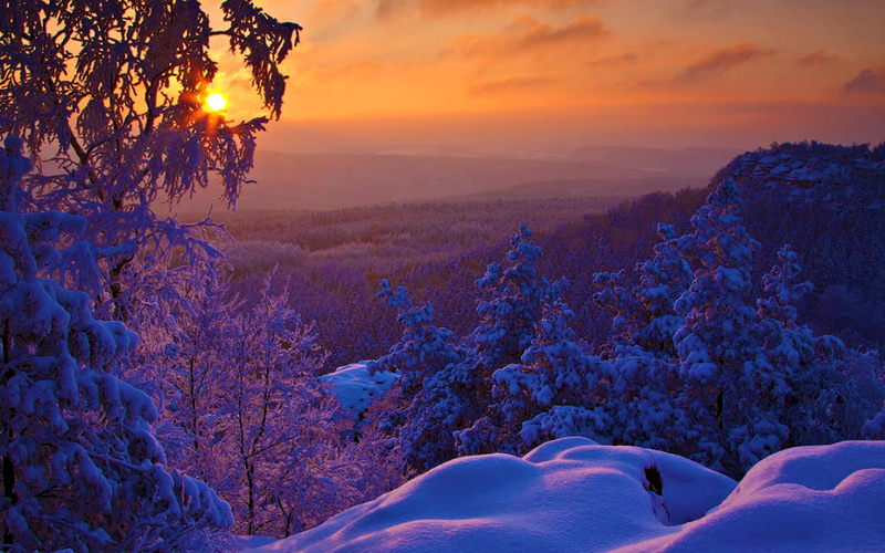 winter, snow, beauty, morning, scenic, 2K, rise, nature and landscapes, sun, nature