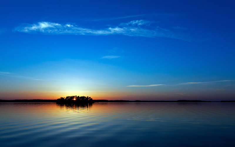 2K, sunset, moment, rise, water, sky, sun, calm, blue