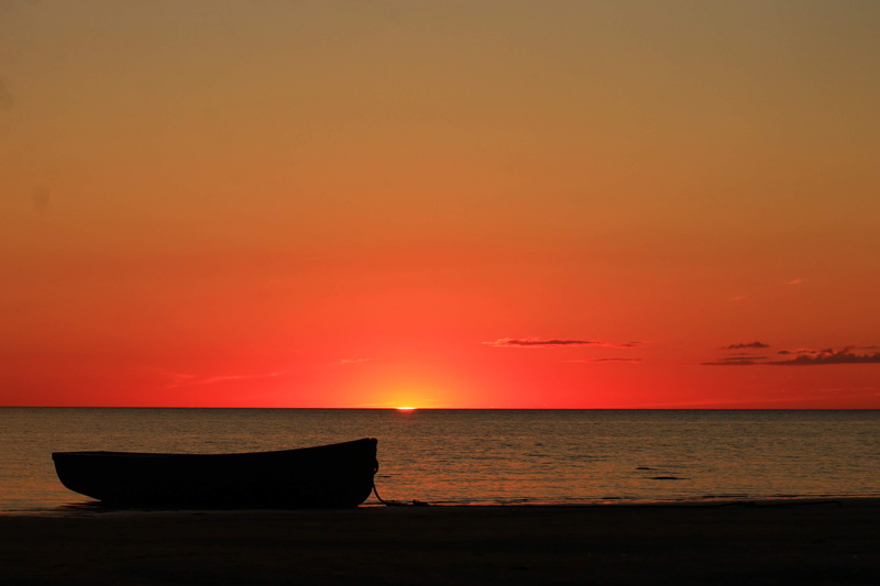 romantic sky, nautical vessel, sky, water, tranquil scene, nature, red sky, no people, tranquility, boat, dawn, orange color, shoreline, sunset, sunlight