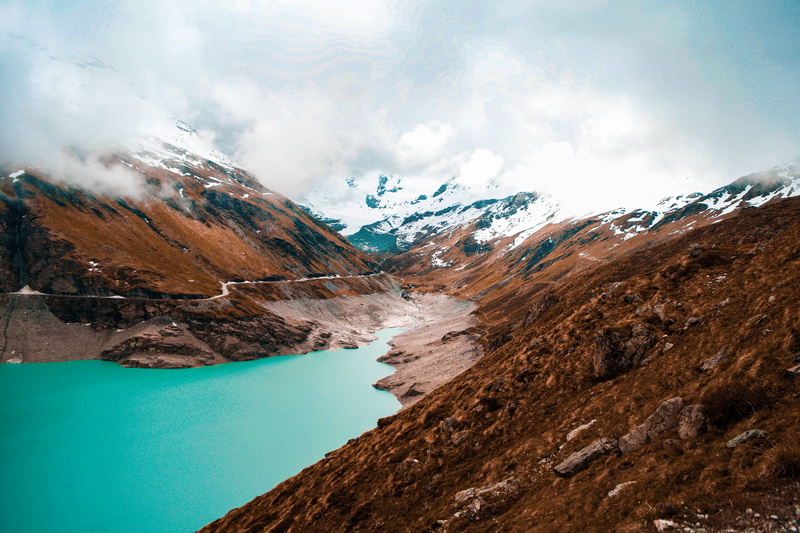 photo, sky, mountain, beauty in nature, mountain range, lost, nature, landscape, land, no people, cloud - sky, lagoon, outdoors, turquoise colored, power in nature