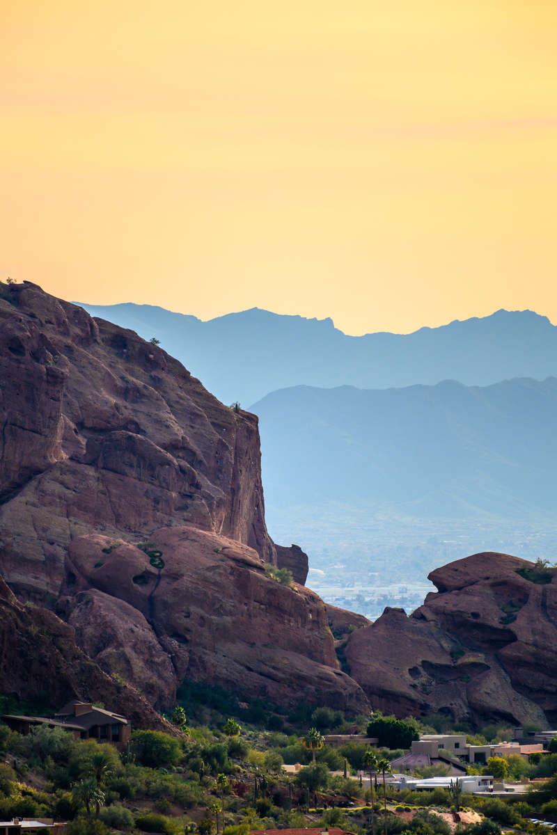 neighborhood, sky, leisure activities, scenery, idyllic, tranquility, rock, rock formation, valley, paradise valley, sunset, nature, tranquil scene, water