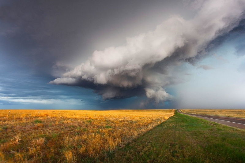 supercell nature field road storm grass clouds nature landscape, no people, rain, accidents and disasters, 720P, grass, rural scene, natural disaster