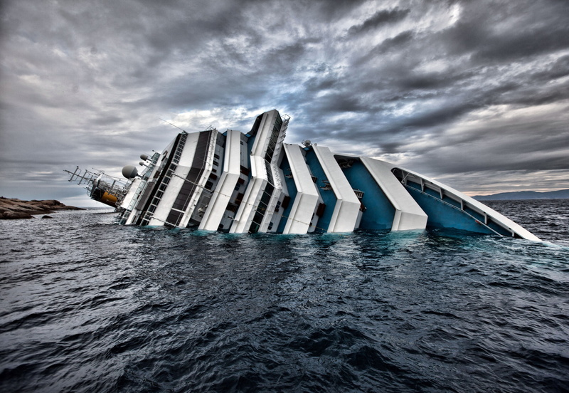 nature, ships, costa, sinking, 4K, concordia, hd, Crash, art, costa concordia, italian, sinking ships, sea, ocean, oceans