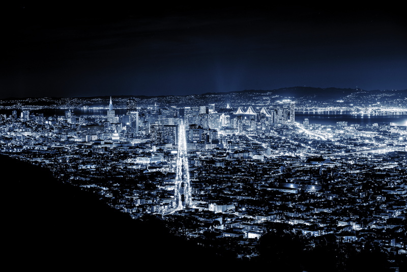 cityscape, californium, silhouette, aerial, san francisco, motion, no people, building, sky, bay area, building exterior, water, city, blue, beauty in nature