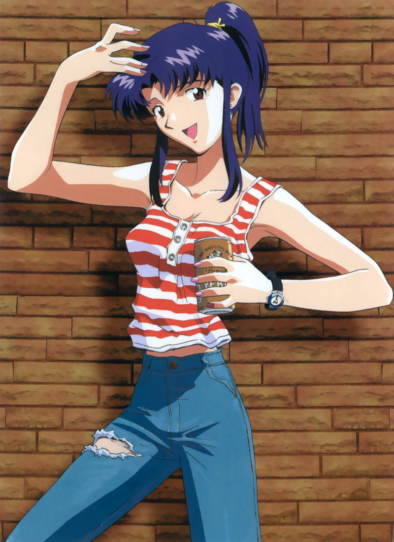 Katsuragi Misato, beer, 2K, Neon Genesis Evangelion