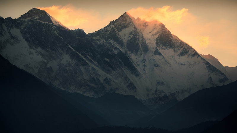 winter, 1080P, landscape, hills, clouds, mountains, nature, snow, sky, Mount Everest