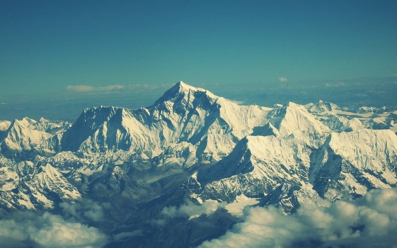 mountains, snow, skyscapes, art, x, Landscapes, nature, hd, geography, cloud, mount, everest, teal, 1080P, nepal