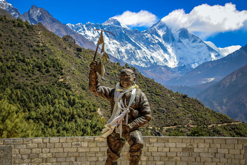 cold temperature, art and craft, himalayas, nature, real people, statue, snowcapped mountain, snow, hiking, sunlight, 5K, architecture, sherpa, day, khumjung