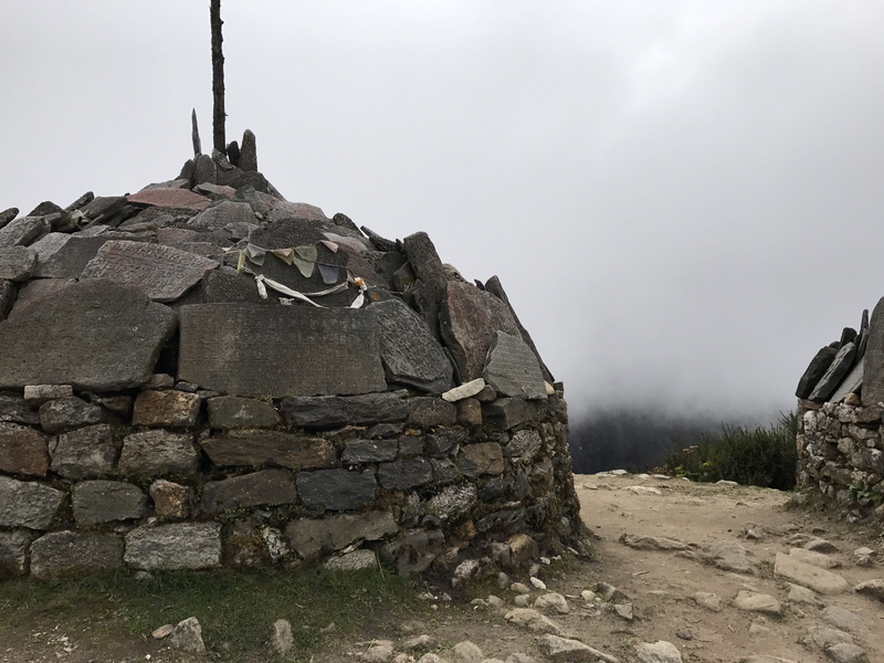 day, outdoors, architecture, no people, building, rock, wall, monestary, building exterior, rock - object, built structure, sky, tyangboche, history, cloud - sky