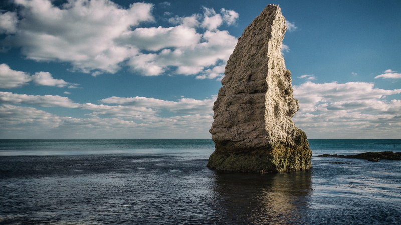 water, England, cliff, 4K, rocks, body, clouds, 5k, Jurassic Coast, Dorset, stratus, gray