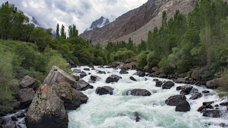 5K, day, mountains, sky, beauty, tree, gb, flowing water, green, scenics - nature, solid, stream, rock - object, water, stone, beauty in nature, land