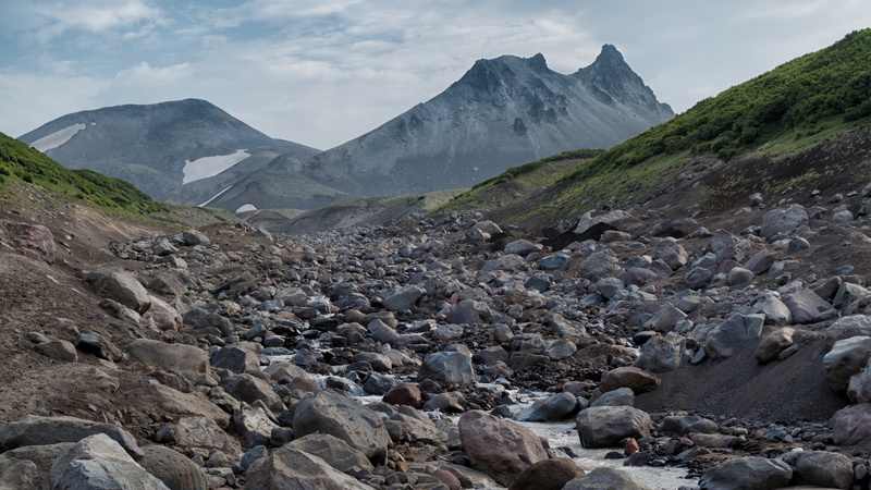 pebble, non-urban scene, kamchatka mountain, 5K, cloud - sky, solid, land, tranquil scene, idyllic, mountain peak, scenics - nature, no people, nature
