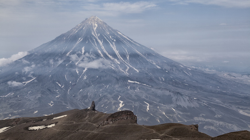 cloud - sky, non-urban scene, sky, nature, outdoors, 5K, hd kamchatka volcano image, formation, cold temperature, snow, mountain range, environment, scenics - nature