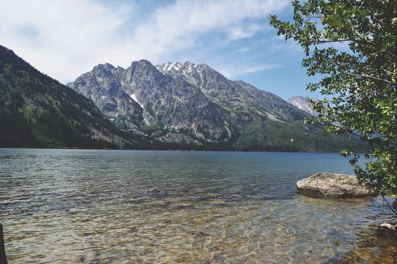 waterfront, tranquil scene, mountain, tetons, idyllic, formation, mountain peak, jenny lake, rock, 5K, water, mountains, day, non-urban scene, plant, scenics - nature