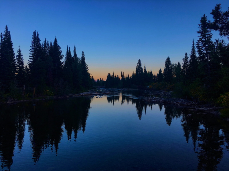 tranquil scene, reflection, sky, non-urban scene, grand, sunset, blue, abendstimmung, tranquility, evening, park, teton, calm, silhouette, no people, jenny lake twilight