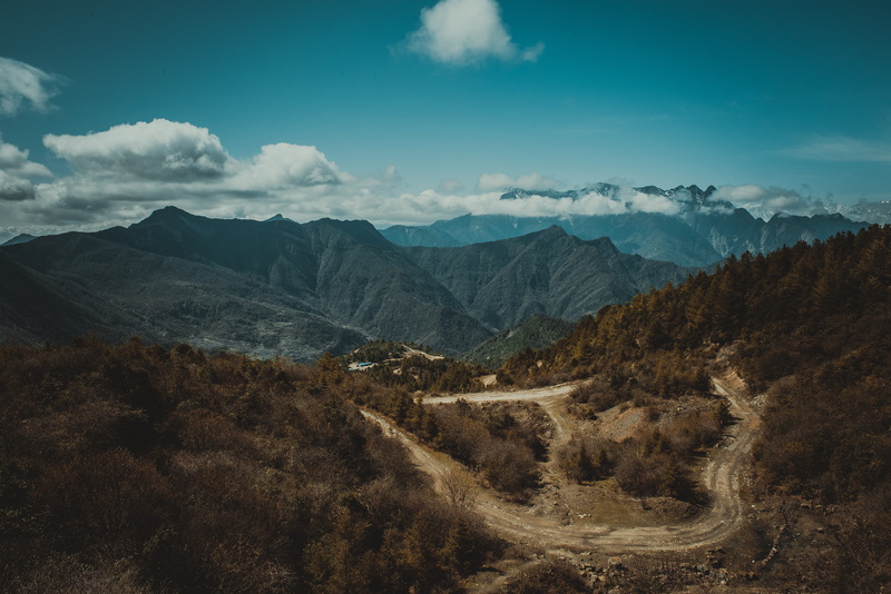 5K, tranquil scene, natural beauty, mountain, mountain range, landscape, remote, sky, land, travel, idyllic, cloud - sky, no people, day, four people with
