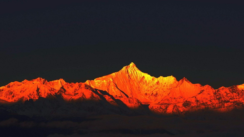 sky, 1080P, high mountain, mountain range, land, no people, outdoors, arid climate, copy space, mountain, dusk, idyllic, mount scenery, meili snow mountains