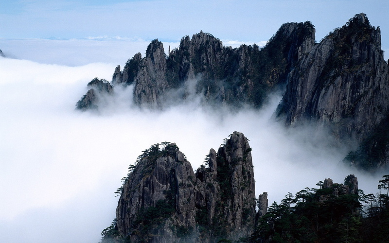 1080P, mountain peak, tranquility, day, brown, rock formation, tranquil scene, tree, mountain, mountain range, nature, no people, rock - object, formation