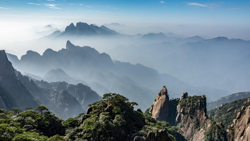 china, 4K, mountain, mount sanqing, high mountain, shangrao, sanqing mountain, jiangxi