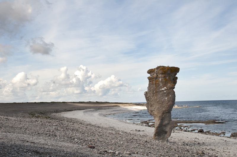 outdoors, day, island, sky, sweden, beauty in nature, 4K, horizon over water, water, land, fårö, rauk, scenics - nature, stone, no people, beach, gotland