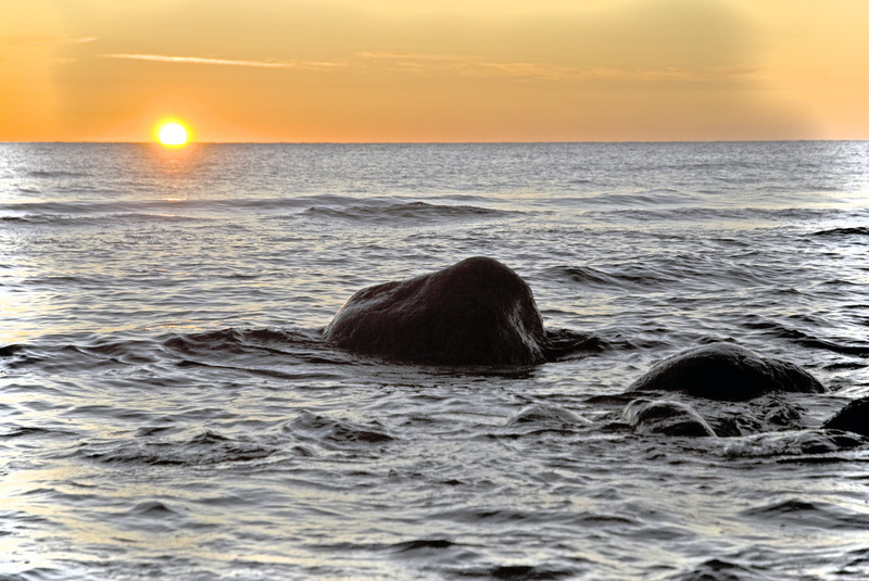 Gotland, dusk, rocks, hour, sunset, water, horizon Over Water, golden hour, beach, wave, landscape, time, coastline, Sweden, nature, golden, photo, waves