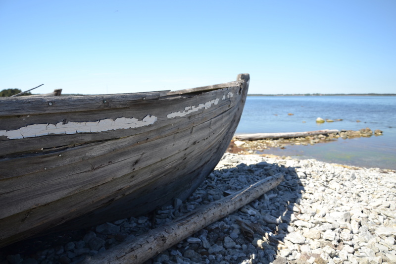 day, nautical vessel, land, sweden, tranquility, wood - material, scenics - nature, outdoors, moored, tranquil scene, boat, water, rowboat, gotland, beach